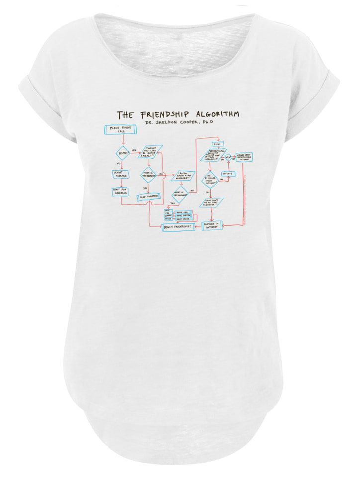 

Длинная футболка с надписью Теория большого взрыва: алгоритм дружбы белого цвета F4NT4STIC, Белый, Длинная футболка с надписью Теория большого взрыва: алгоритм дружбы белого цвета F4NT4STIC