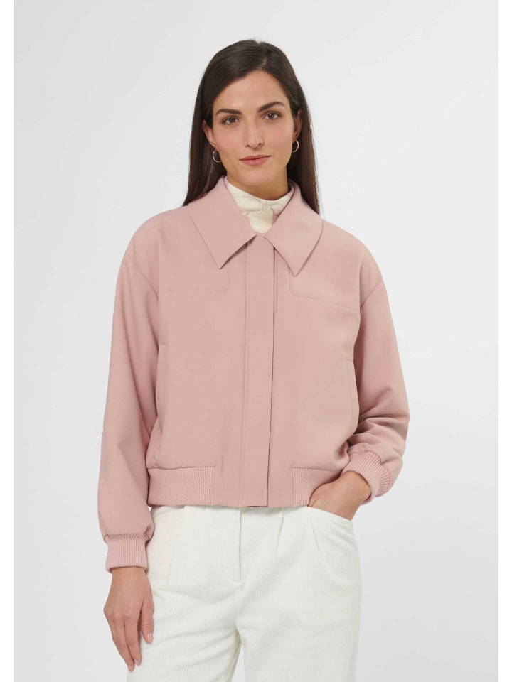 

MADELEINE Короткая куртка-блузон на молнии с вязаными манжетами. Цвет: пыльно-розовый
