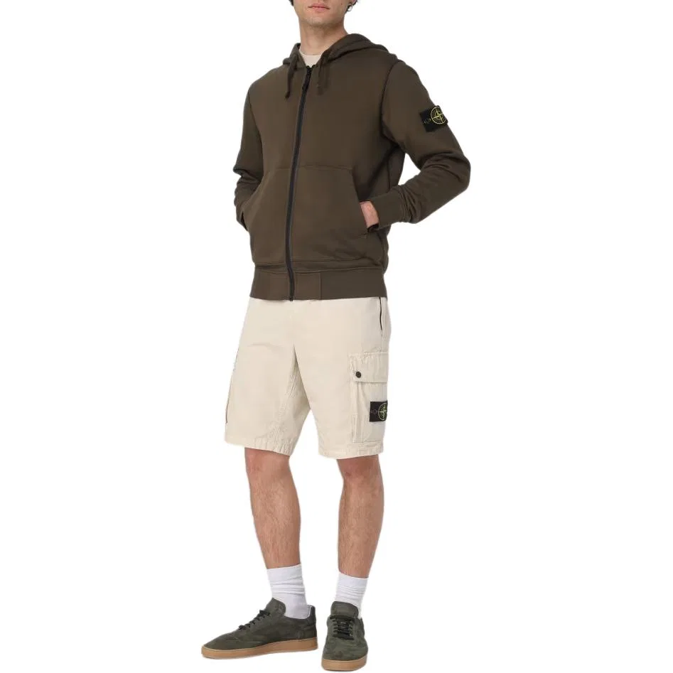 Шорты повседневные камуфляжные STONE ISLAND бежевые — фото 3