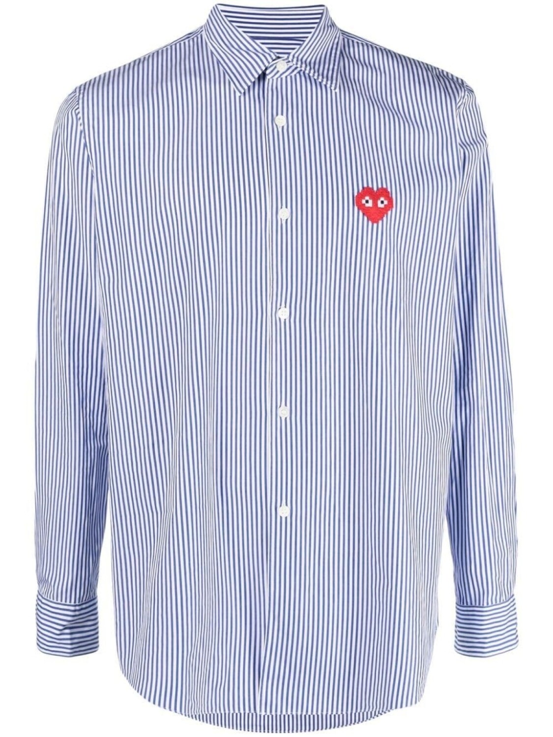 

Comme Des Garçons Play полосатая рубашка с вышитым логотипом, синий