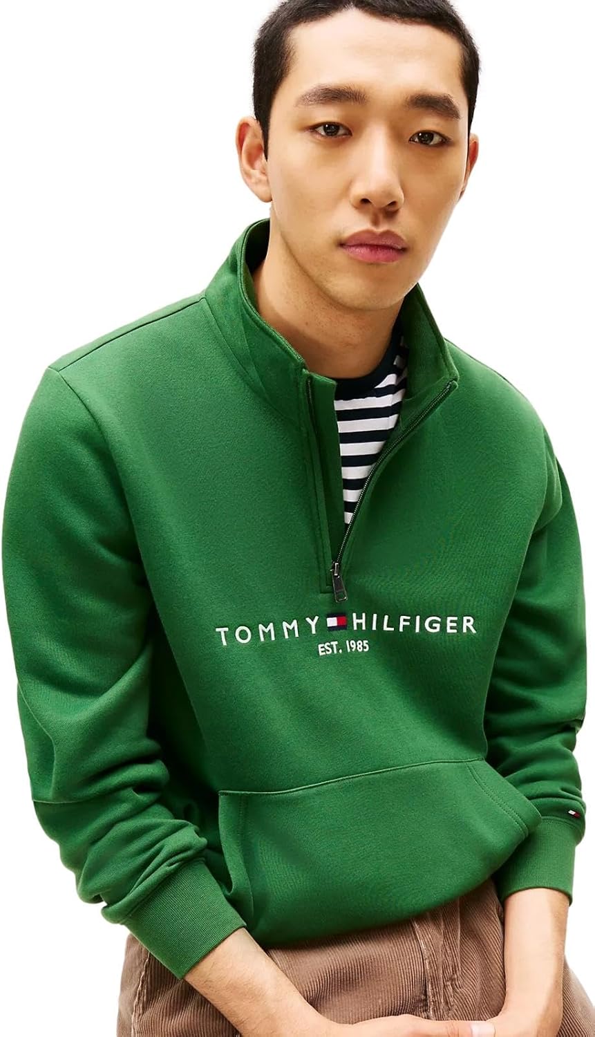 Мужская адаптивная толстовка Tommy Hilfiger с застежкой-молнией на четверть оборота и удлиненным бегунком, Cypress Green — фото 3