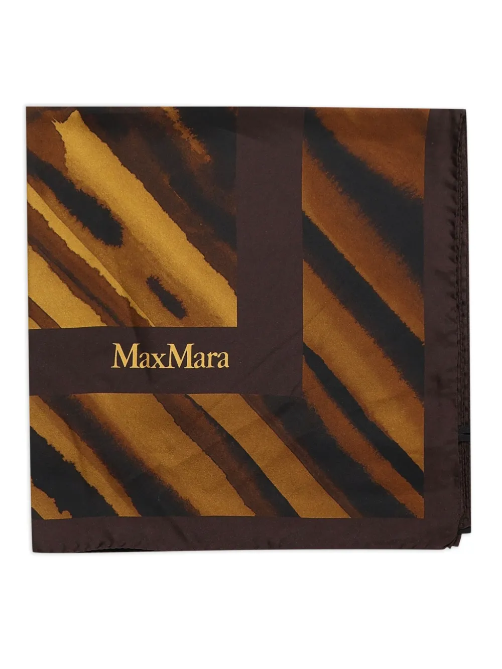 

Шелковый платок в полоску MAX MARA, коричневый
