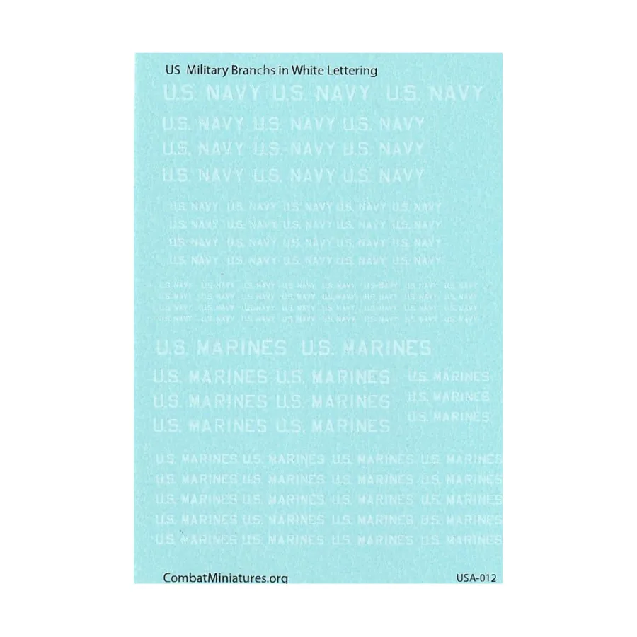 

Военные отделения в белом, Decals - United States (Combat Miniatures)