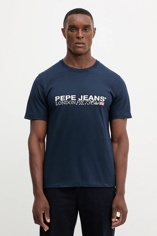 

Хлопковая футболка Pepe Jeans, темно-синий