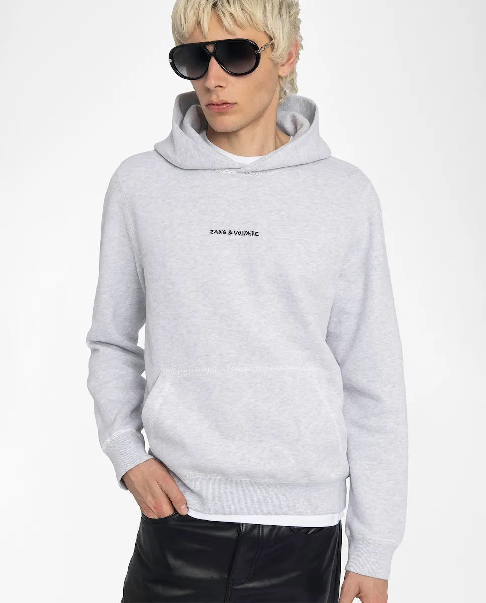 

Мужская хлопковая толстовка с длинным рукавом Sanchi Zadig & Voltaire, светло-серый