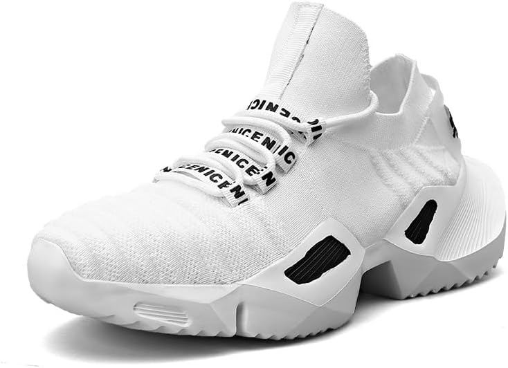 

Мужские дышащие беговые кроссовки Boxpopla из сетки для ходьбы и спорта на улице, с нескользящей подошвой, удобные, легкие, повседневные кроссовки с платформой, для тренировок и тенниса, белый