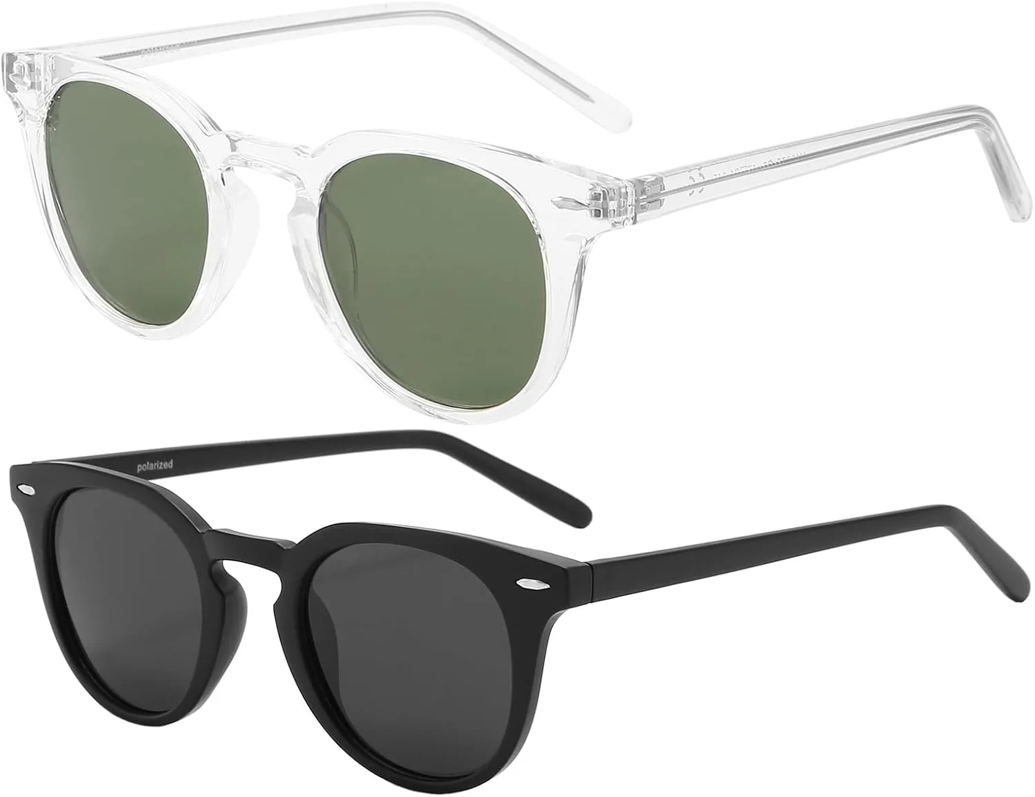 

Женские поляризованные круглые солнцезащитные очки Dollger, классический ретро-дизайн, модный стиль, защита от УФ-излучения, маленькие линзы, Black,green