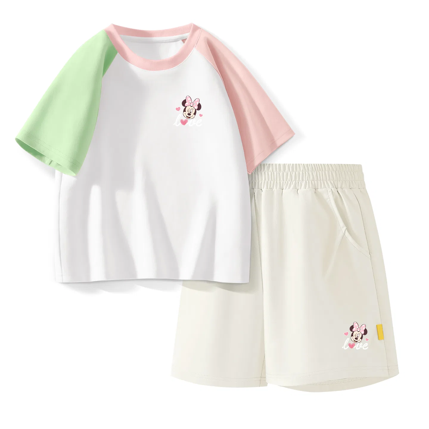 Детский спортивный костюм Casual Sportswear 2 Piece Set Disney, Dazzle Heart K Green Pink+Dazzle Heart K_Bottom Right Mist White