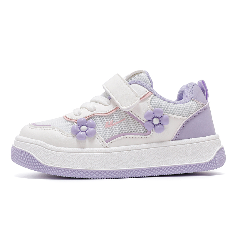 

WARRIOR Скользостойкие противоударные легкие амортизирующие низкие кроссовки для скейтбординга white purple детские