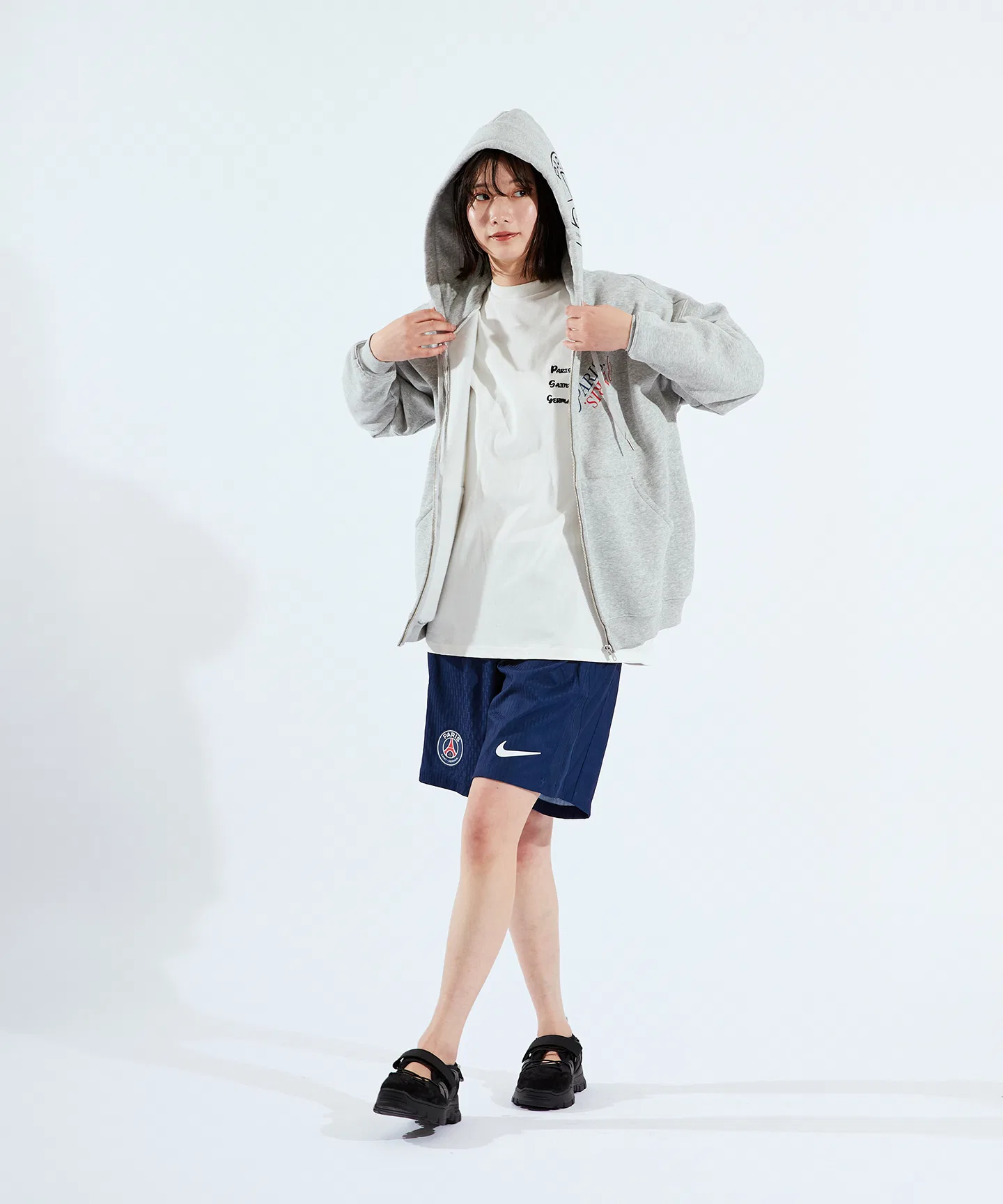 Мужские спортивные шорты NIKE Paris Saint-Germain с логотипом тёмно-синие — фото 2