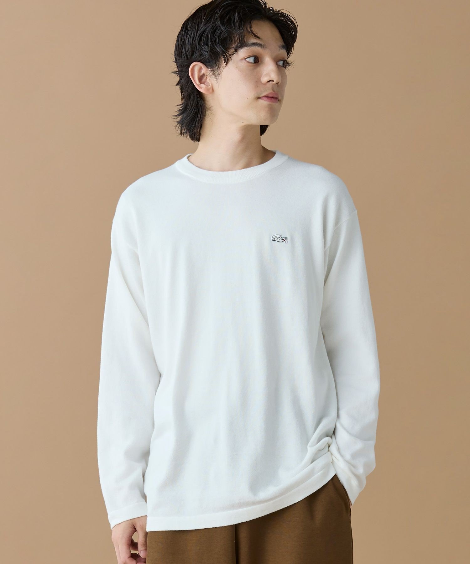 Экологичная трикотажная футболка LACOSTE, White — фото 2