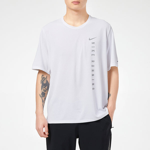 Футболка men's running casual sports breathable short sleeve white t-shirt Nike, белый — фото 3