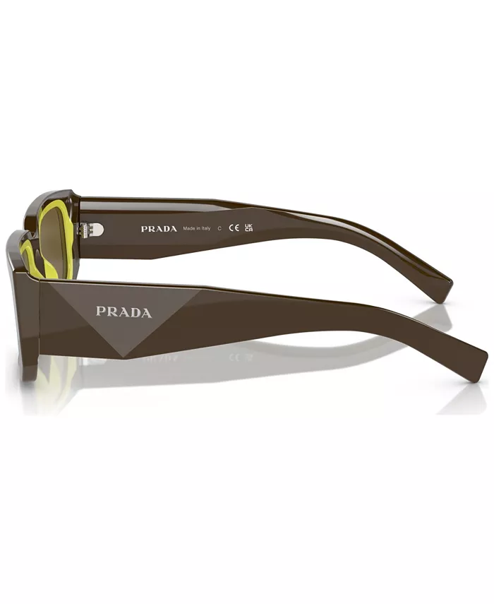 Унисекс солнцезащитные очки прямоугольной формы Symbole, PR 6YS PRADA, коричневый — фото 3
