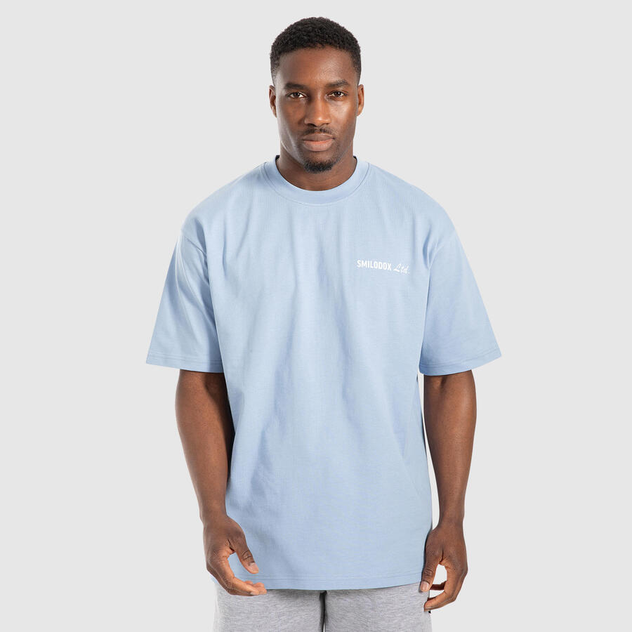 

SMILODOX Мужская футболка оверсайз Liquid Brail светло-голубого цвета