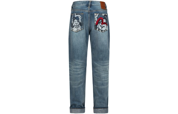 

Джинсы мужские деним синие Evisu, синий