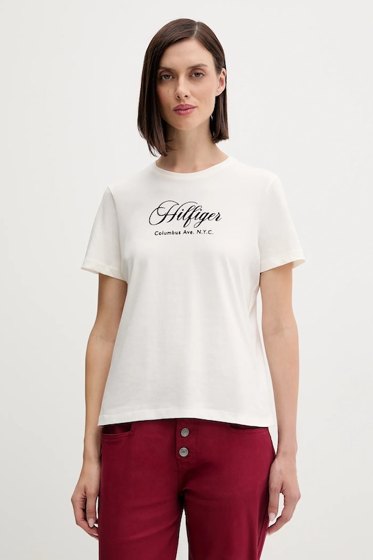 

Хлопковая футболка Tommy Hilfiger, бежевый