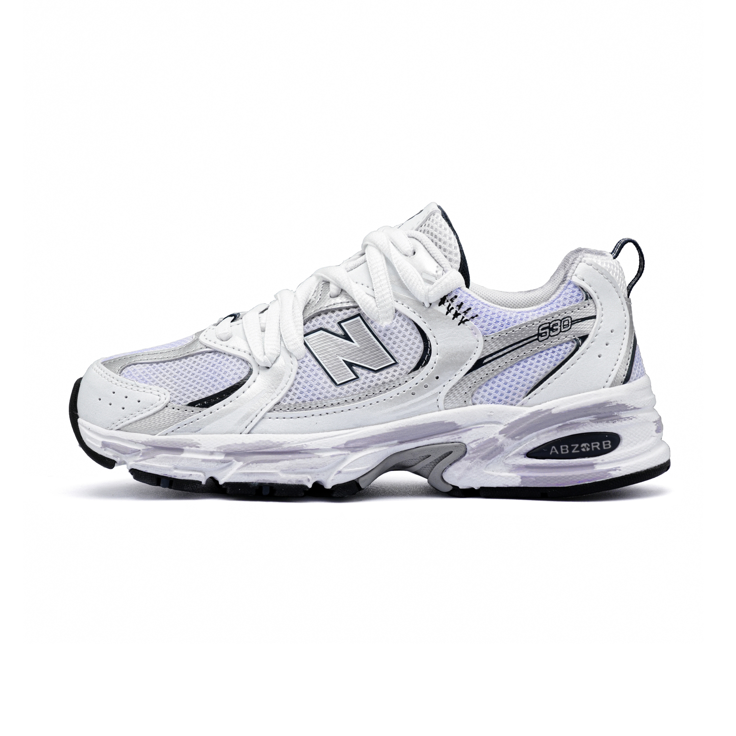 

NB 530 нескользящие устойчивые к истиранию низкие детские кроссовки для бега унисекс New Balance, светло-фиолетовый