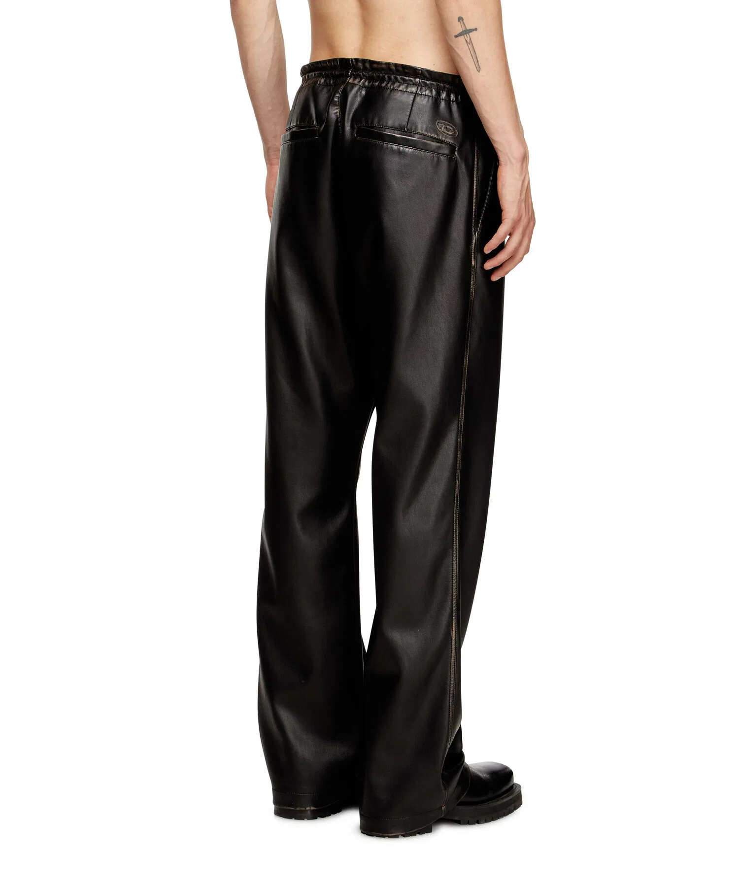 Мужские брюки DIESEL P-RIVERS из искусственной кожи — фото 3