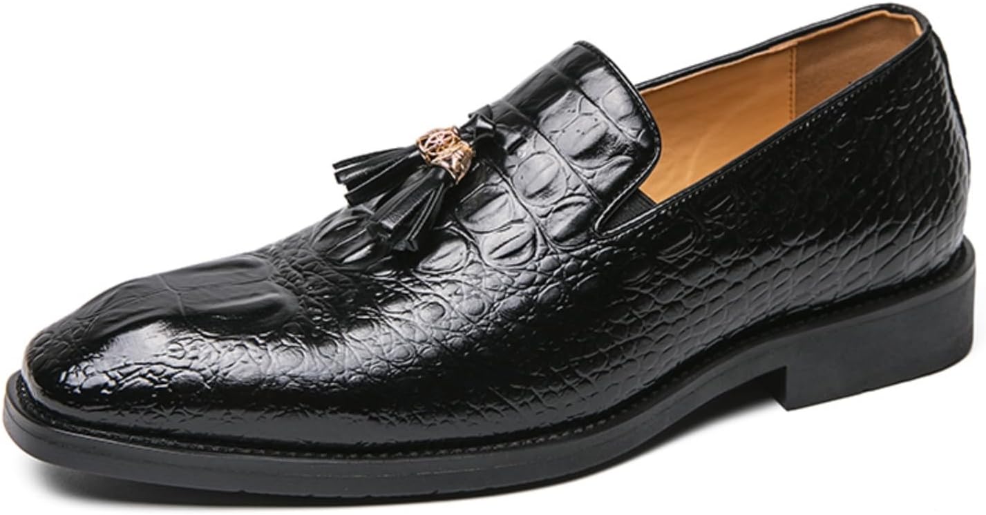 

Мужские роскошные лоферы с кисточками из искусственной кожи крокодила, удобные легкие туфли без шнуровки с нескользящей подошвой, подходят для смокинга, деловых встреч, свадеб, официальных мероприятий, работы и прогулок, вечеринок Yrzhgdl, черны...