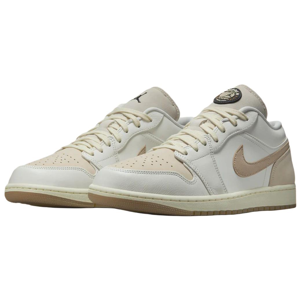 Jordan Air 1 нескользящие износостойкие низкие винтажные баскетбольные кроссовки мужские white brown — фото 4