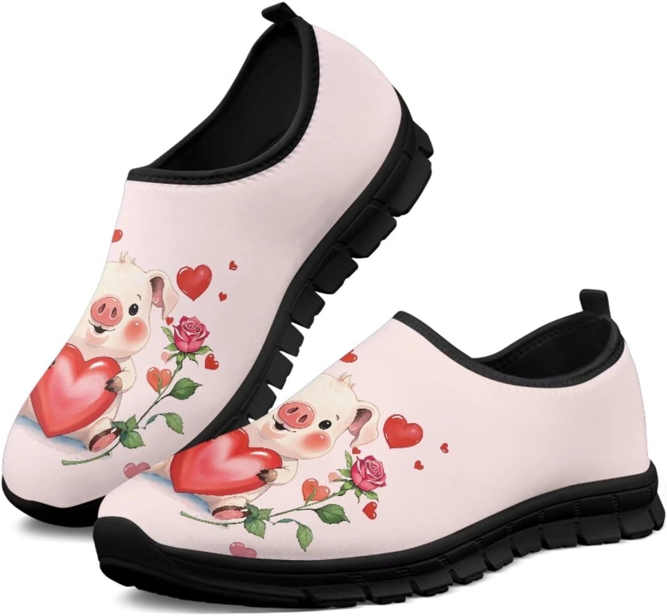 

Мокасины с узором в виде сердечек, розовые, слипоны для мужчин и женщин, повседневная обувь, кроссовки для бега, противоскользящая модная обувь Hsaiyjsp