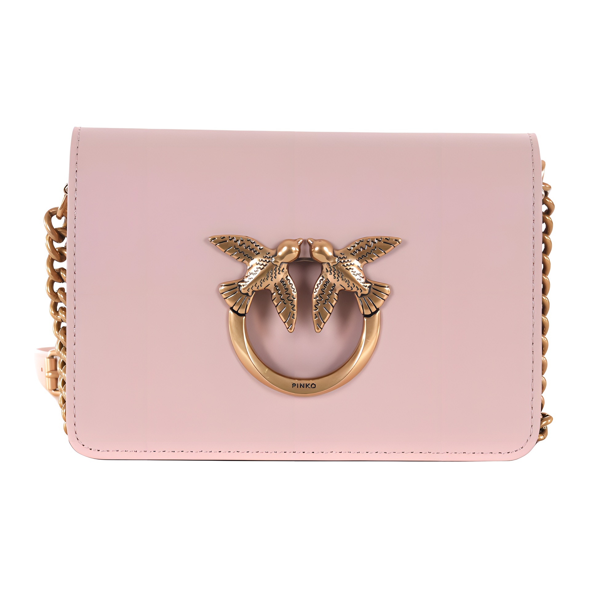 

Сумка через плечо Click Series из кожи коровы, повседневная женская, телесный розовый PINKO