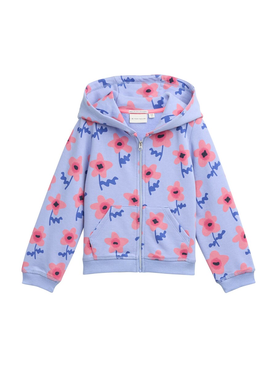 

Толстовка с капюшоном на молнии TOM TAILOR, цвет Gentian/Light blue