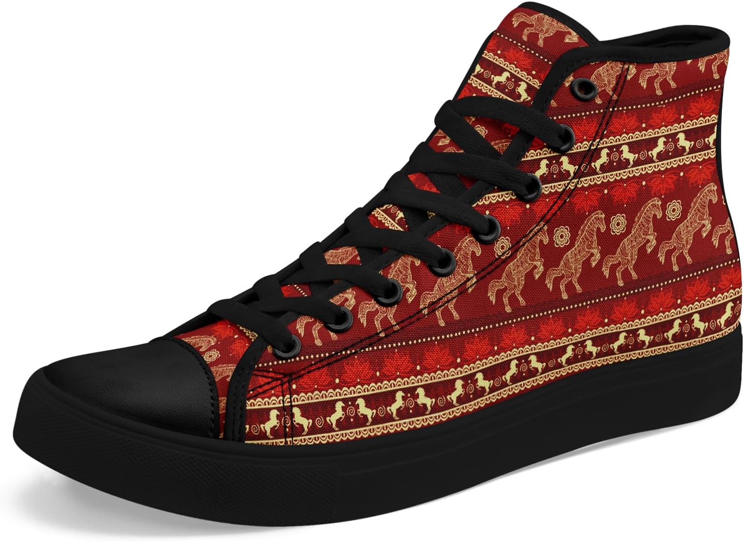 

Высокие кеды AWSOLE в стиле бохо из холщовой ткани для женщин и мужчин, легкие, удобные, художественного дизайна, в стиле йоги, подарочные, шнуровка, повседневные кроссовки, черный/красный/коричневый/бежевый