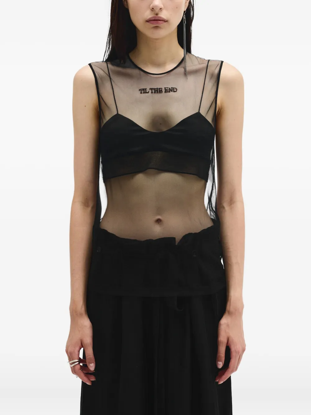 

Полупрозрачный топ Till the End Ann Demeulemeester, черный