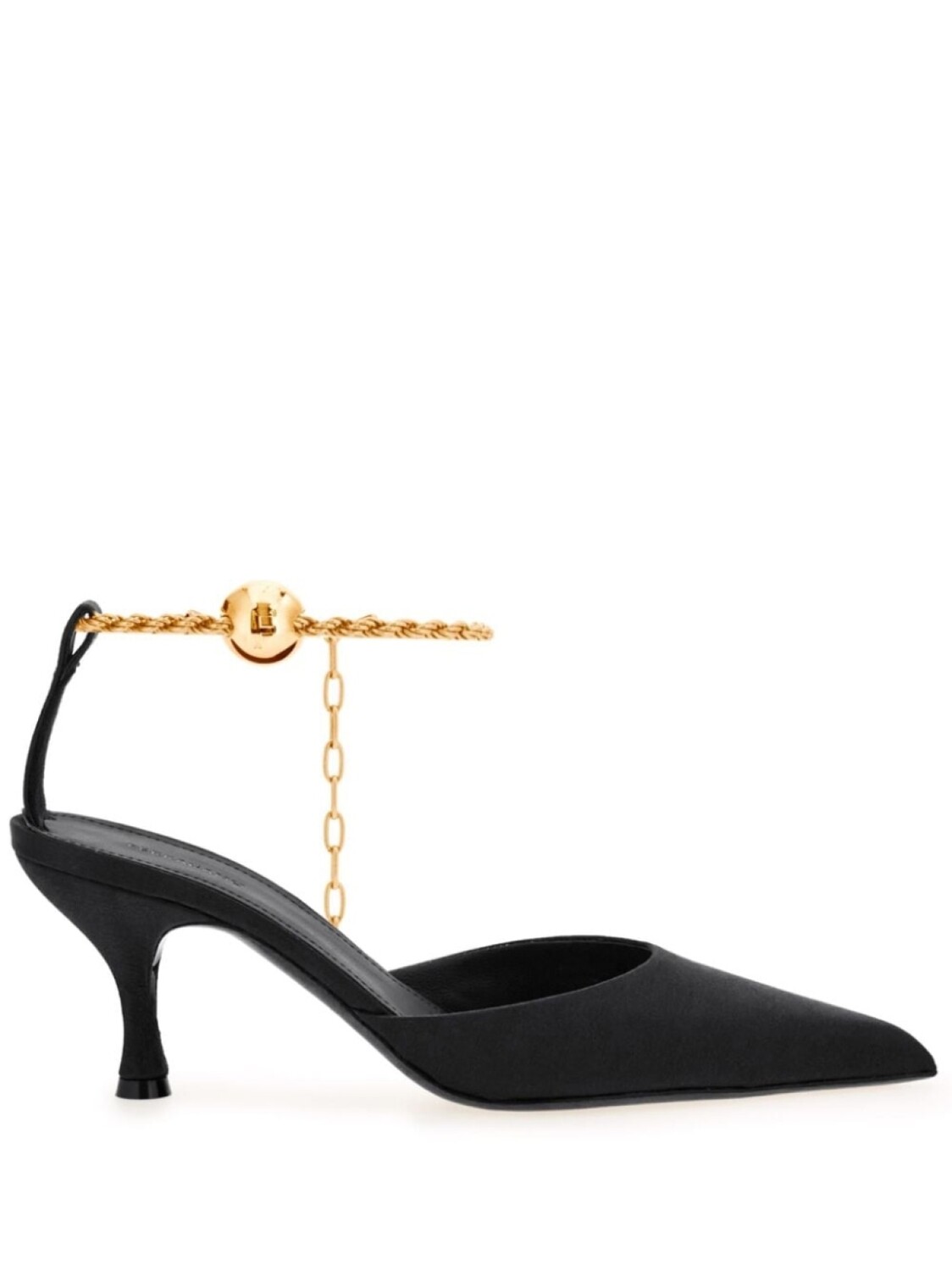 

Ferragamo атласные туфли с цепочкой, черный