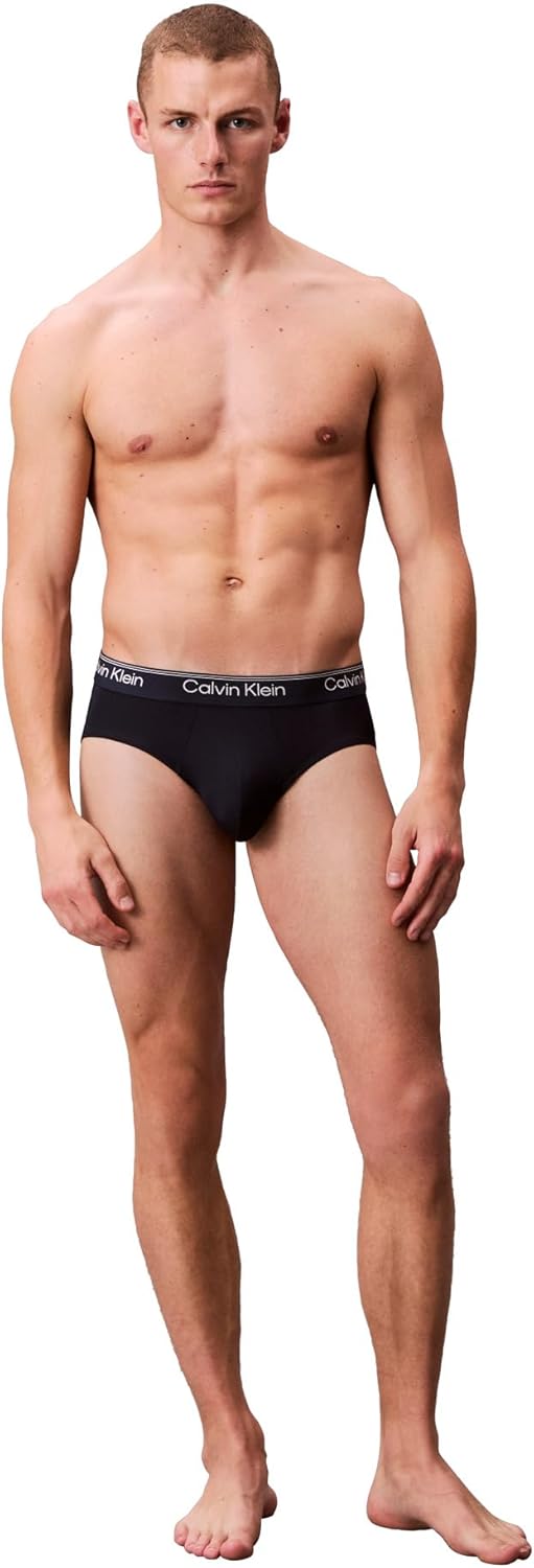 Комплект из 3 мужских трусов-брифов Calvin Klein Micro Stretch, Shoreline, Royalty, Blue Bell — фото 2