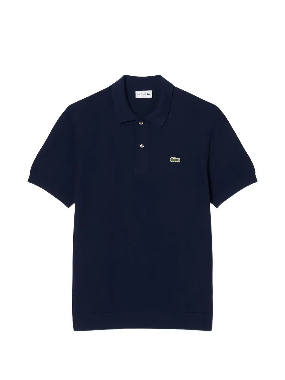 Рубашка-поло Lacoste с коротким рукавом, воротник-стойка, синий