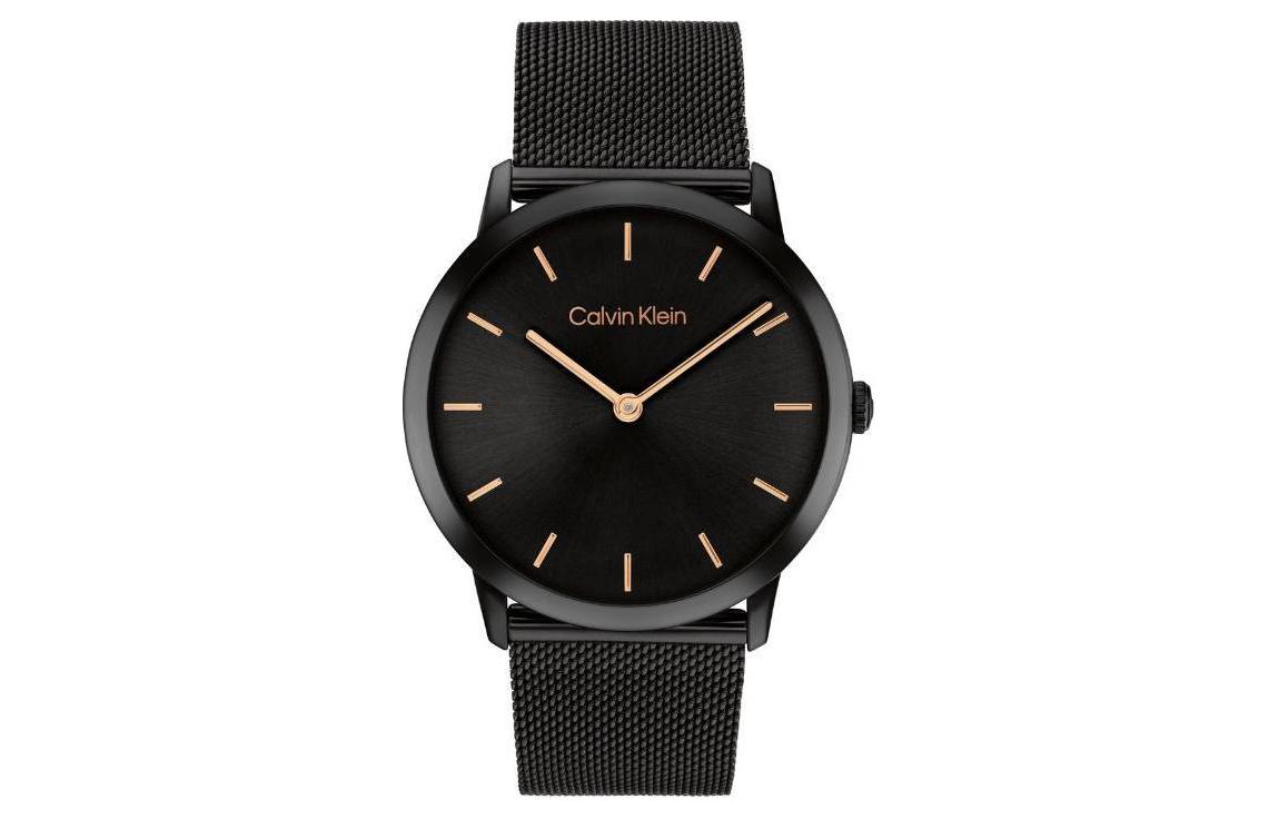 

Часы CALVIN KLEIN с кварцевым механизмом, стальной браслет, черный циферблат 37.5 мм, унисекс