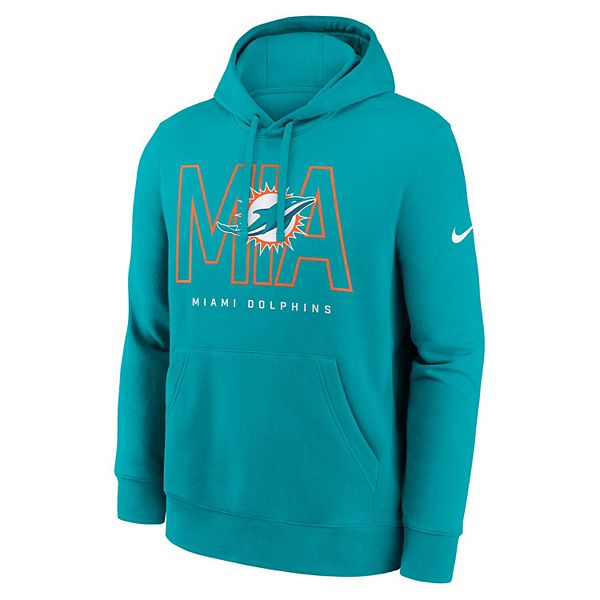 Толстовка с капюшоном мужская aqua miami dolphins busted play club fleece Nike — фото 3