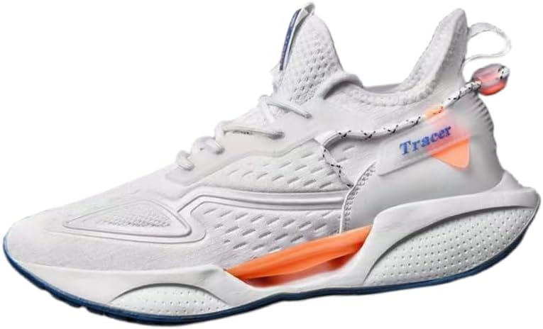 

Мужские спортивные кроссовки: перфорированная подошва и передняя шнуровка для повседневных образов во время бега Hoalox, белый