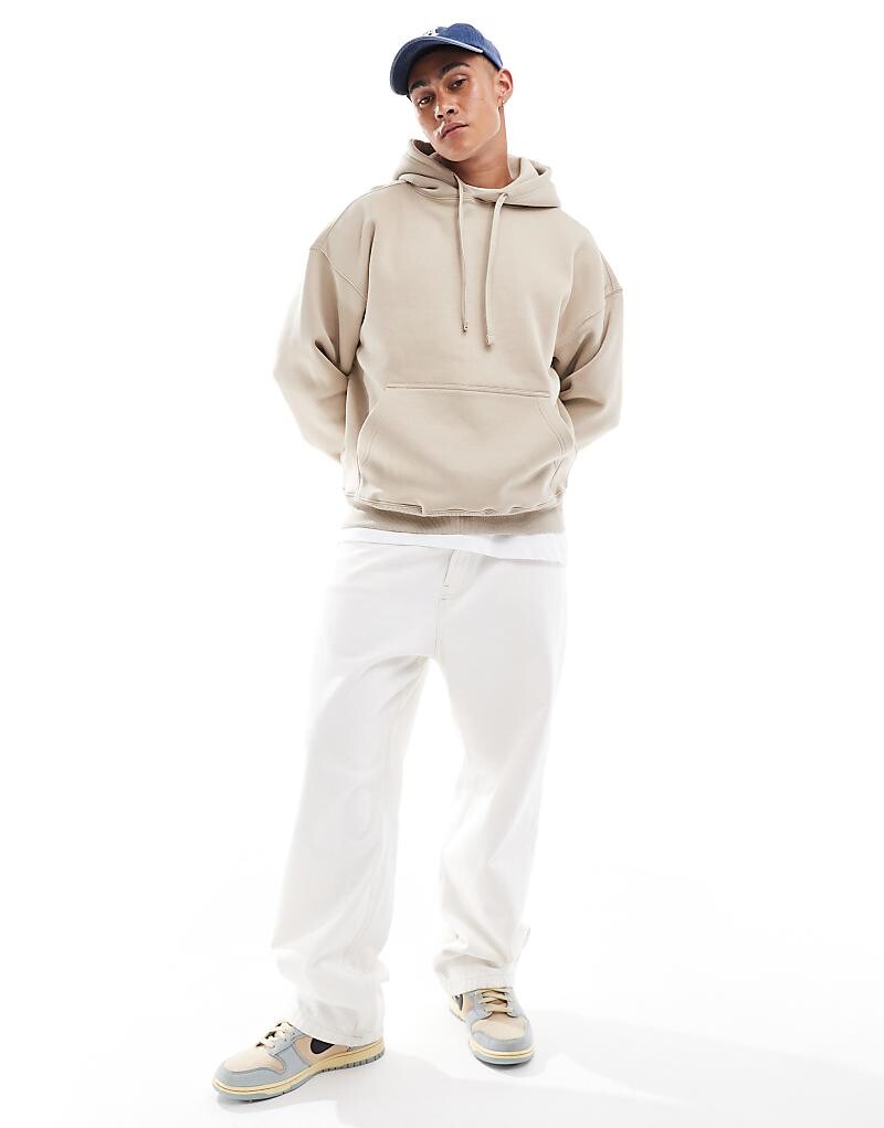 

Бежевая базовая худи Pull&Bear