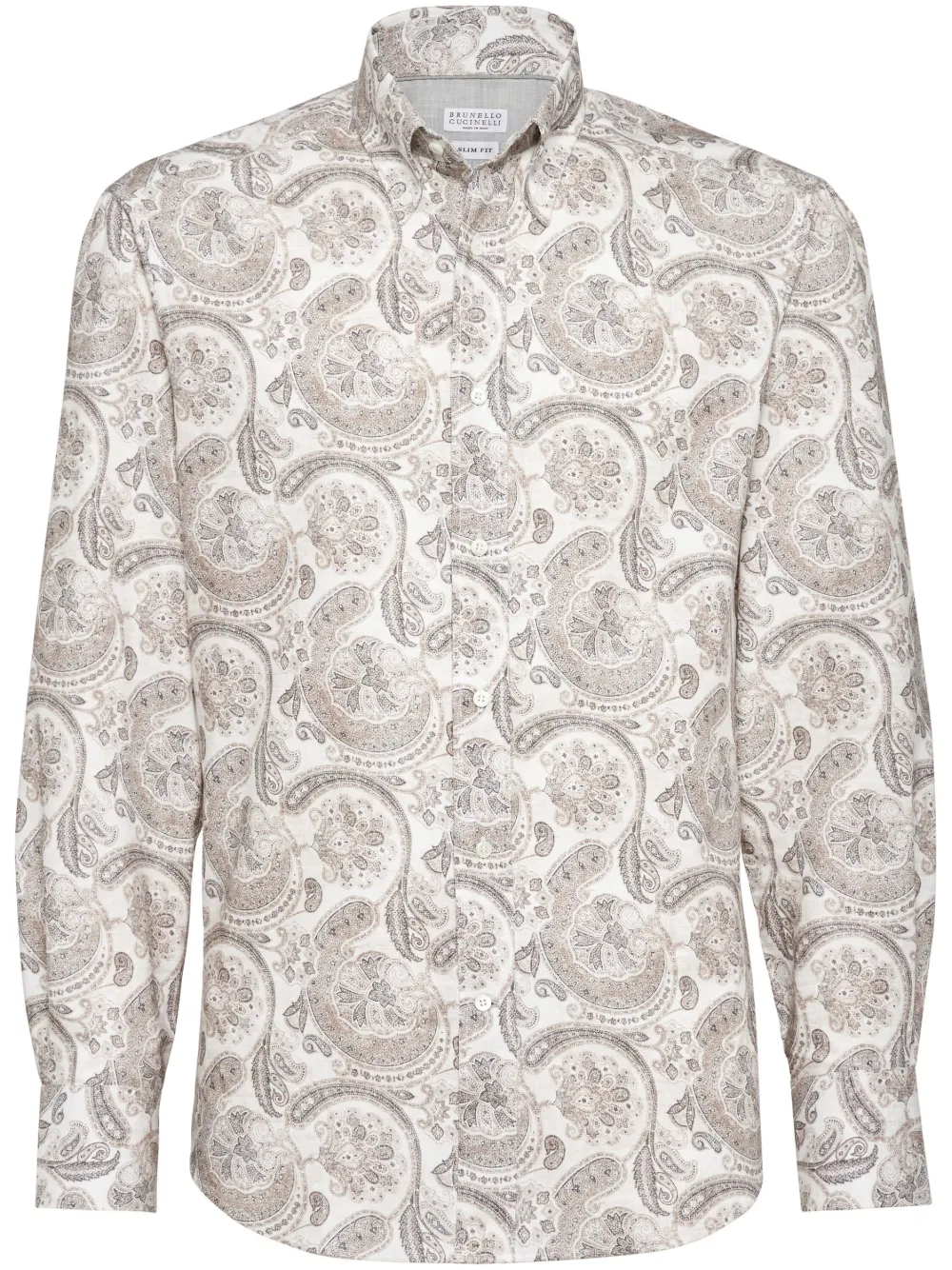

Рубашка с принтом пейсли Brunello Cucinelli, нейтральный