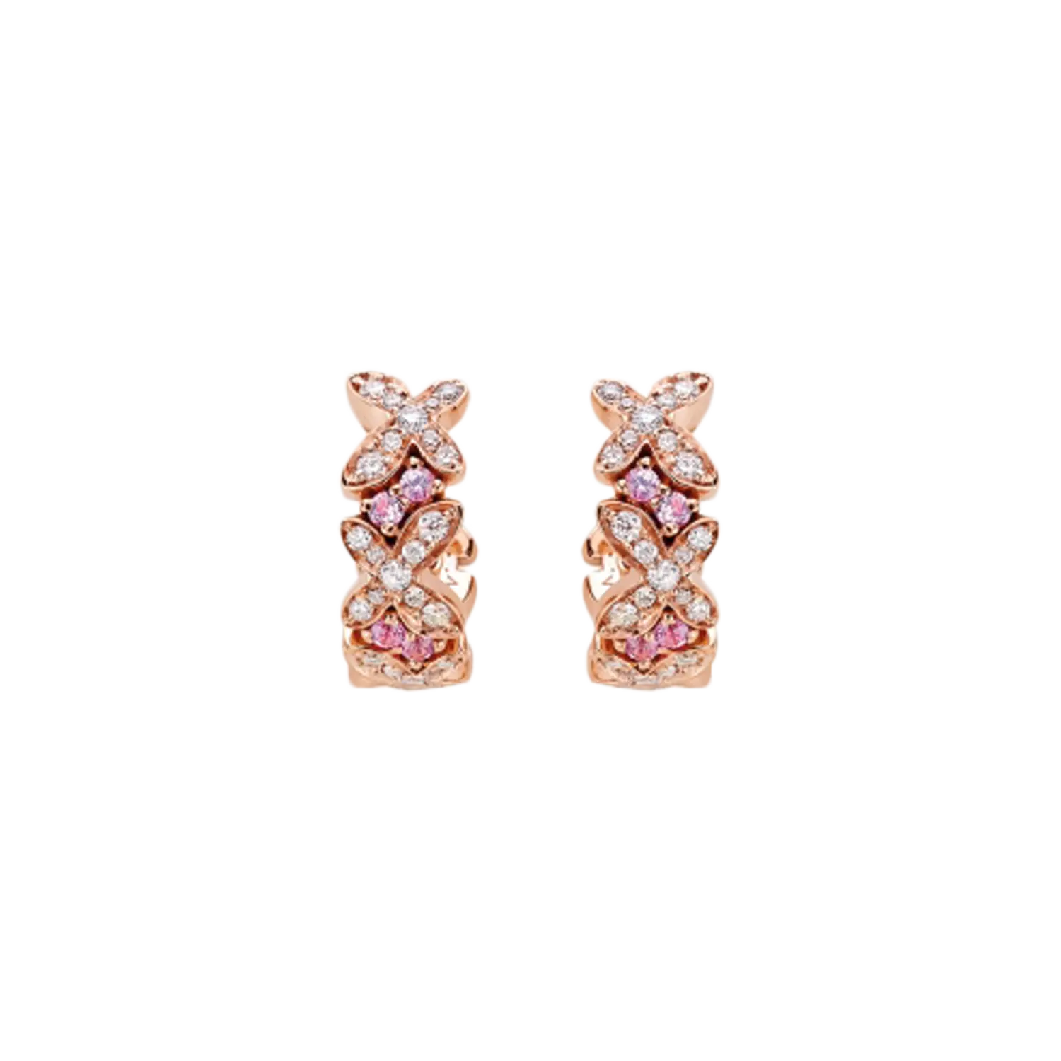 

Серьги freevola из розового золота с белыми бриллиантами и розовыми сапфирами Mimi