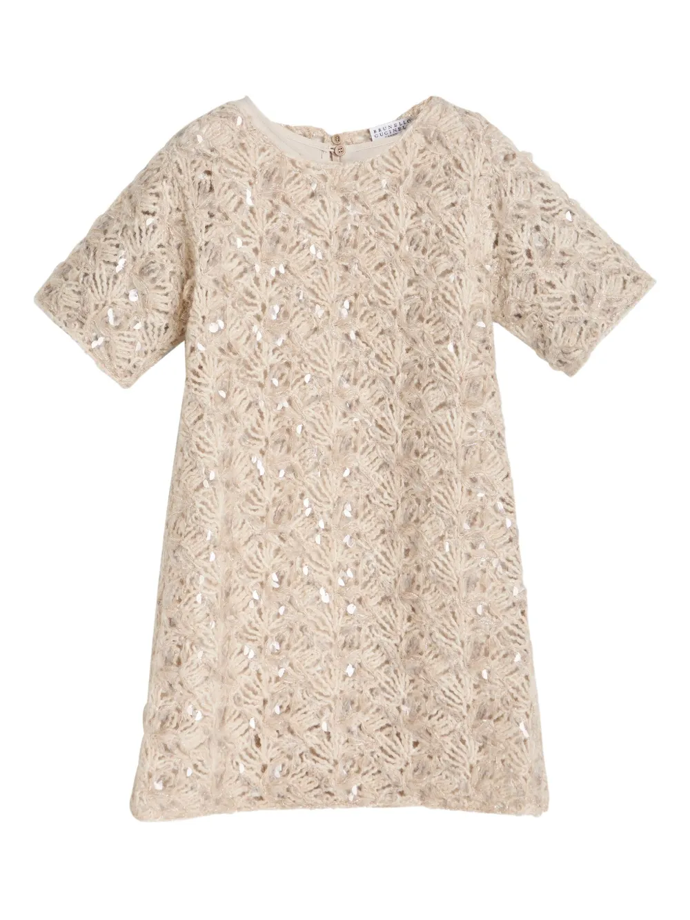 

Платье с пайетками Brunello Cucinelli Kids, нейтральный