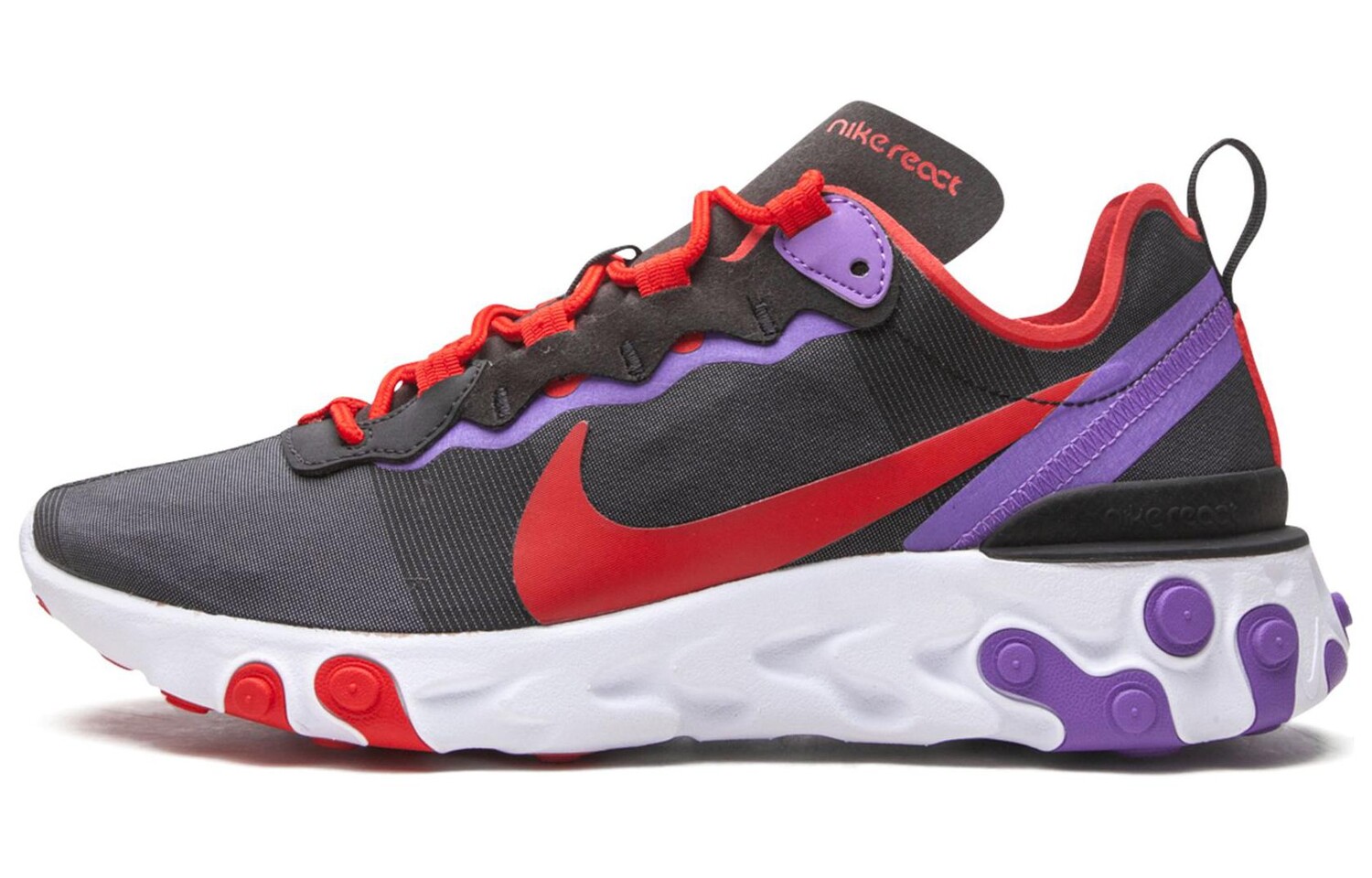 

Кроссовки Nike React Element 55 Black University Red Women's, черный/красный