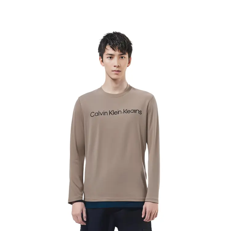 Футболка мужская молочный кофе Calvin Klein, цвет Milk Coffee — фото 4