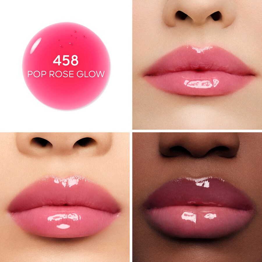 Увлажняющее тонирующее масло для губ Kiss Kiss Bee Glow GUERLAIN, 0.3 fl oz, 458 Pop Rose — фото 2