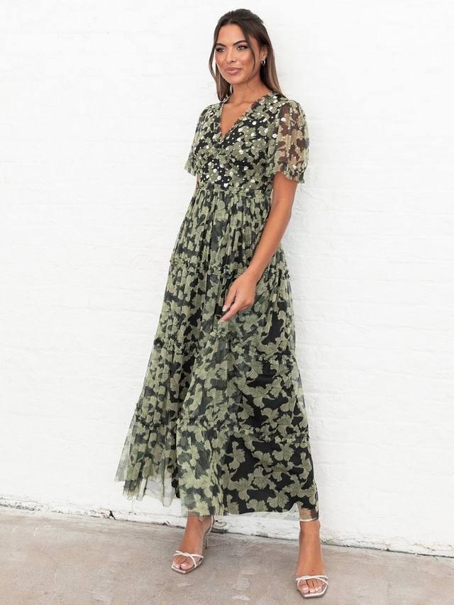 

Флоральное платье макси с пайетками Anaya With Love, Black