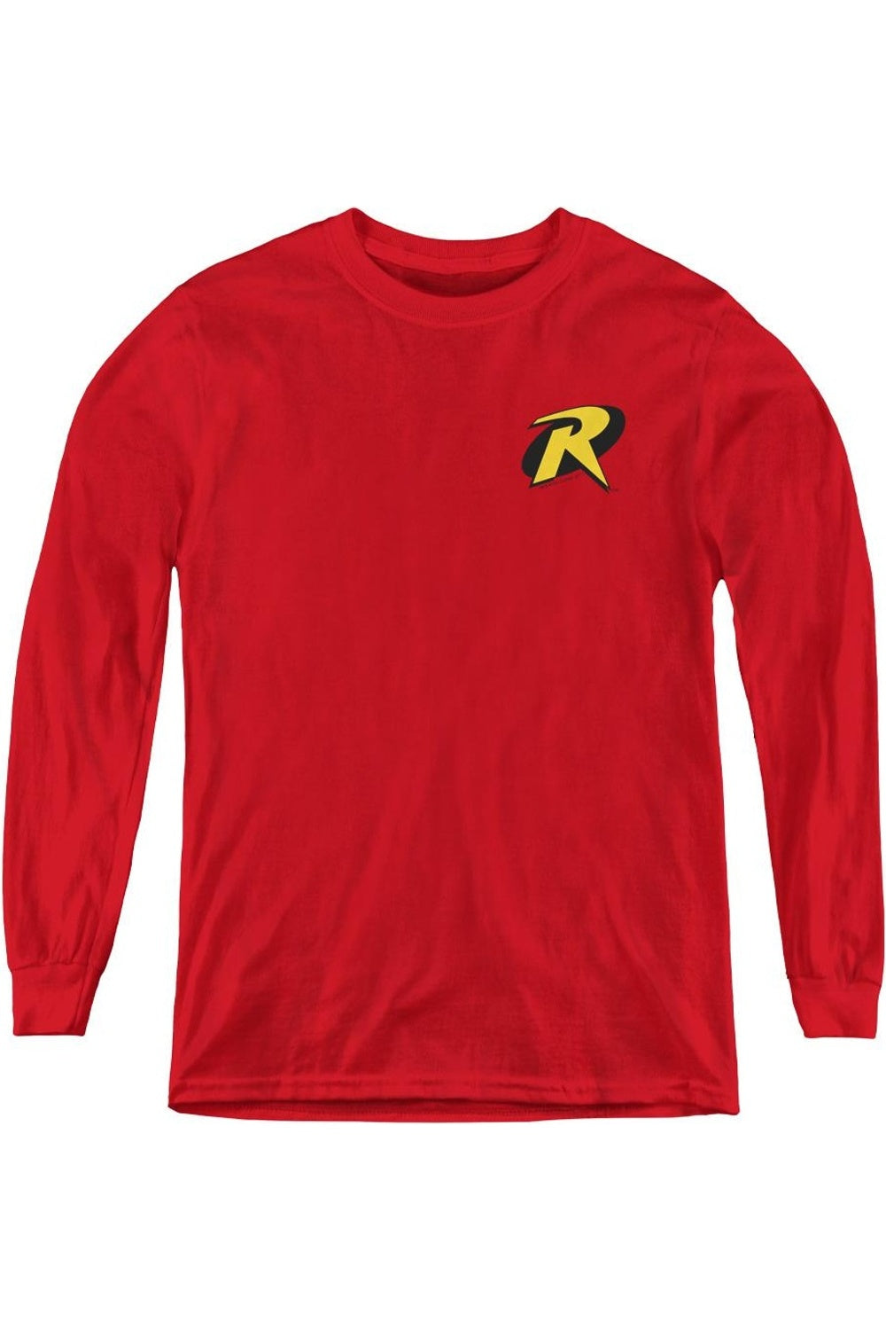 

Футболка с длинным рукавом для детей с логотипом Batman и Robin Gildan, красный