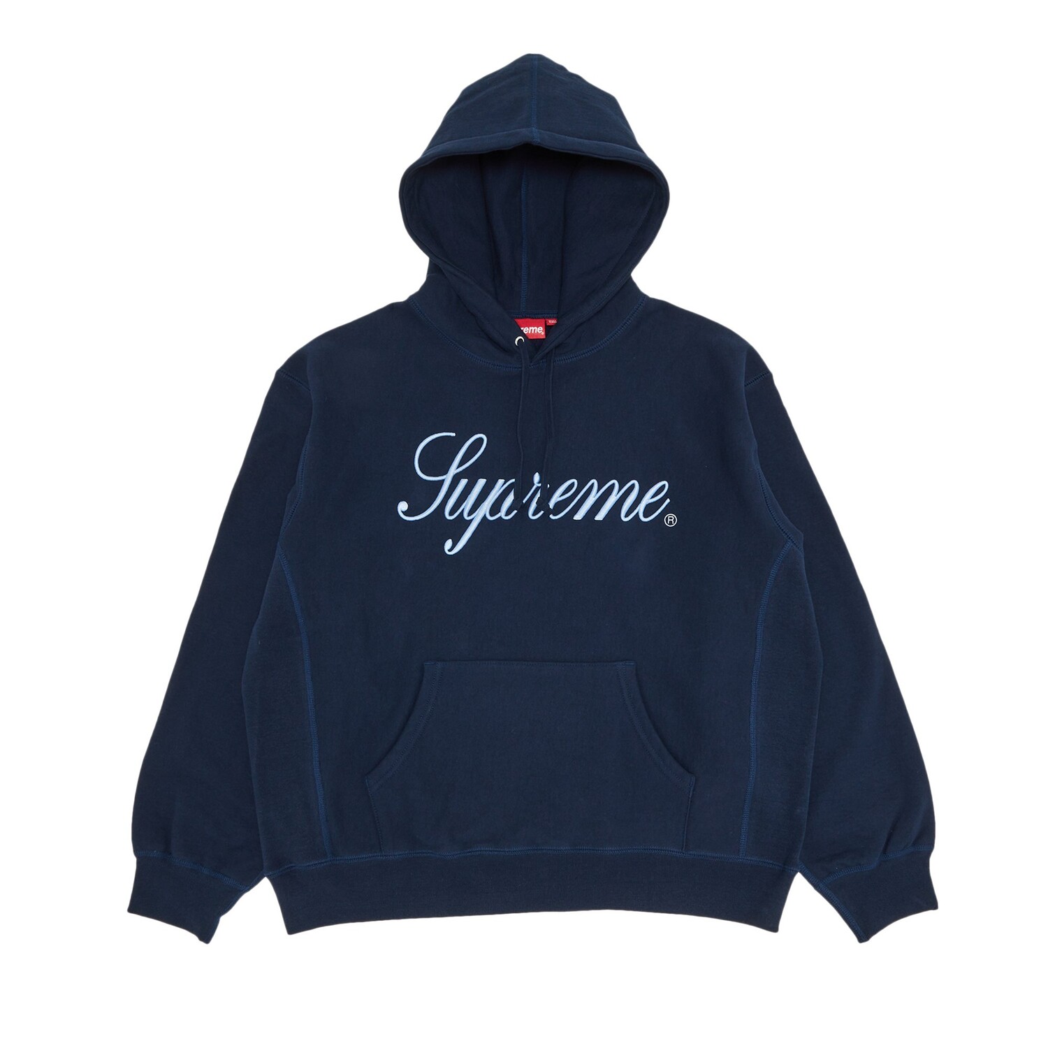 

Толстовка с капюшоном Supreme с рельефным рисунком, темно-синий