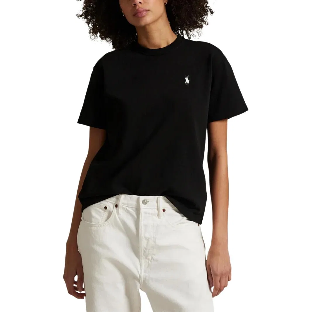 Футболка Polo Ralph Lauren Women's Polo Black свободного кроя — фото 3