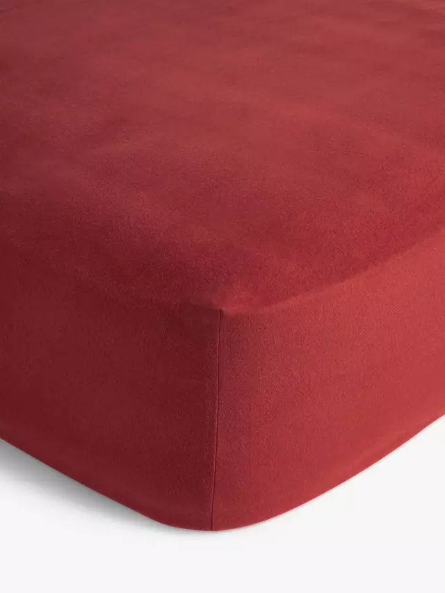 

Простыня на резинке John Lewis Warm & Cosy Brushed Cotton, цвет merlot