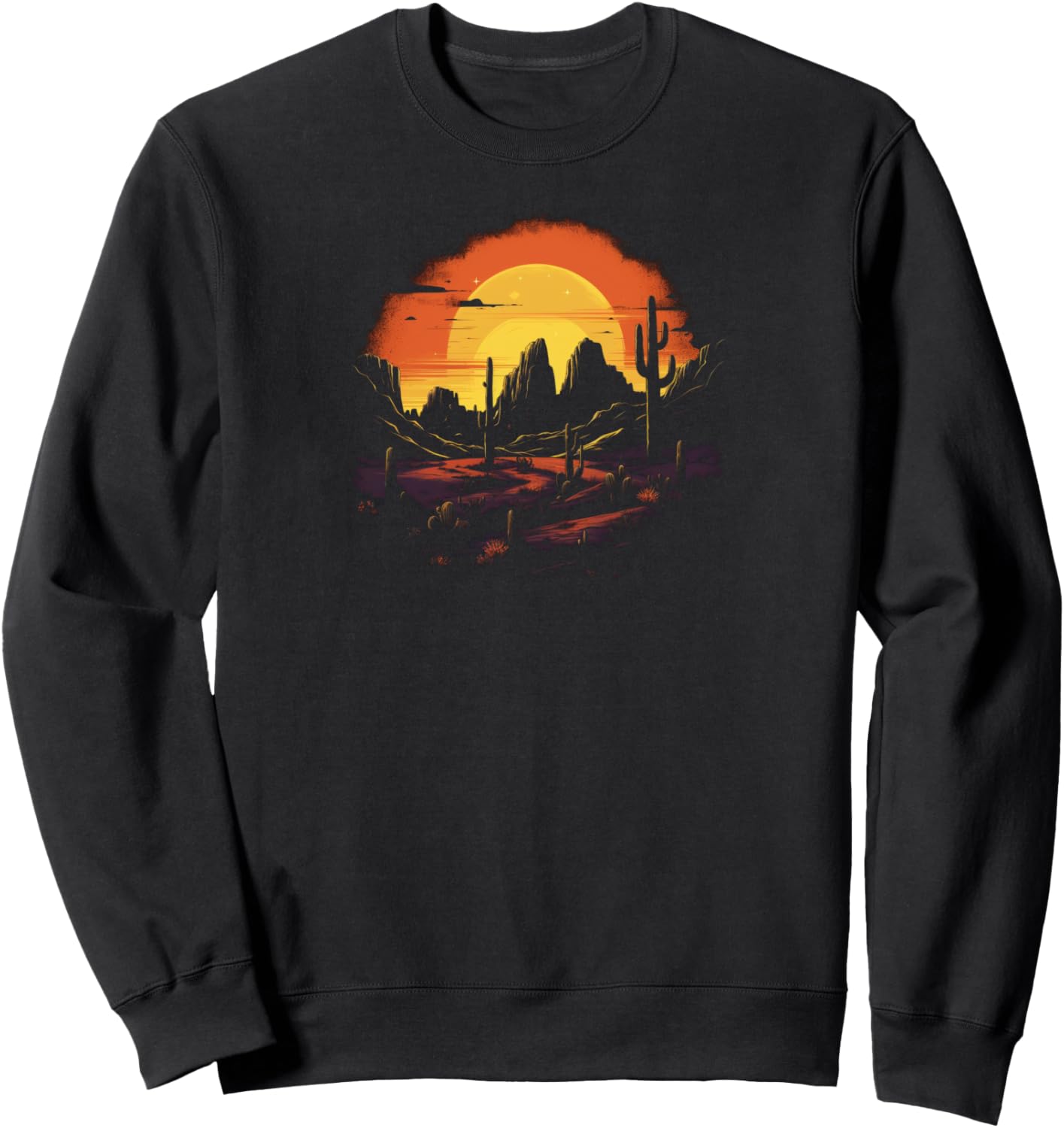 

Толстовка с изображением заката и пустынного кактуса Backpacker Apparel, черный