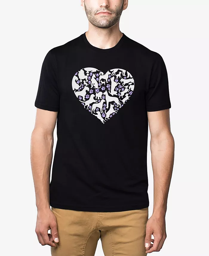 

Мужская футболка Premium Blend с принтом "Dog Heart" Word Art LA Pop Art, черный