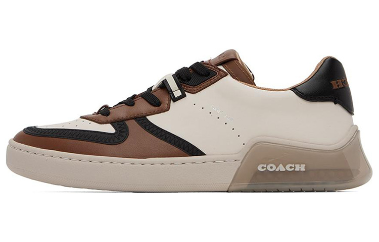 

COACH Кроссовки Court Low top стильные для скейтбординга мужские бежево-коричневые